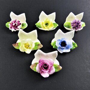 SET OF 6 VINTAGE COALPORT BONE CHINA CARD HOLDERS ENGLAND